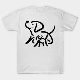 Stick figure dog in black ink T-Shirt